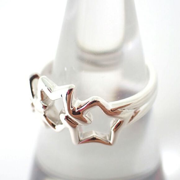 Tiffany & Co 925 Triple Star Ring No 9 j111-85 - Picture 3 of 9